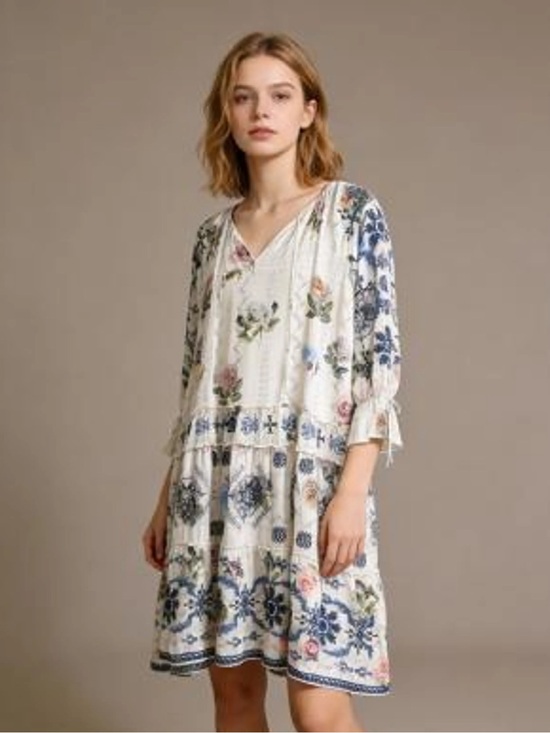 Johnny Was Dresses & Skirts - Johnny Was Biya Kailey Silk Floral Embroidered Knee Length Size Small NWT